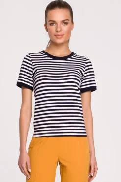 T-shirt w marynarskie paski - model 2