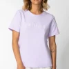 T-shirt z nadrukiem z przodu - wrzosowy