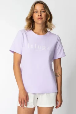 T-shirt z nadrukiem z przodu - wrzosowy