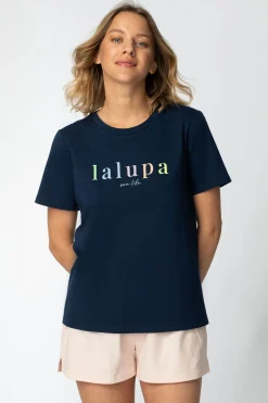 T-shirt z nadrukiem z przodu - granatowy