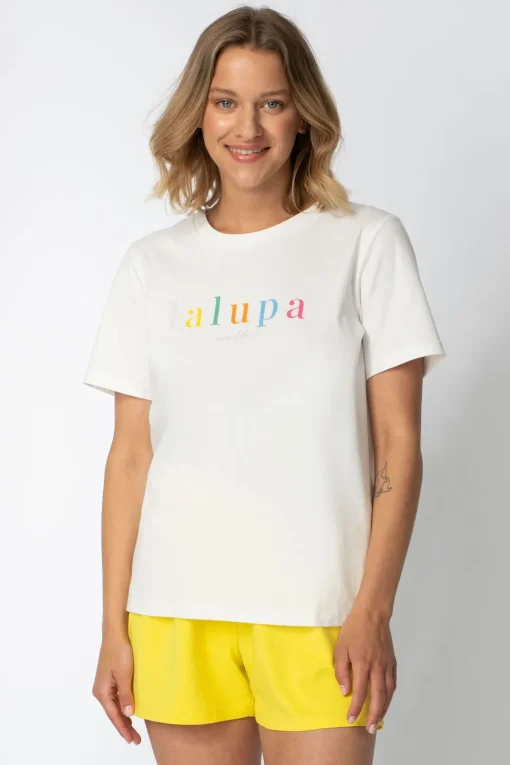 T-shirt z nadrukiem z przodu - ecru