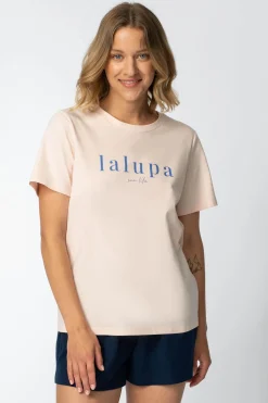 T-shirt z nadrukiem z przodu - brzoskwiniowy