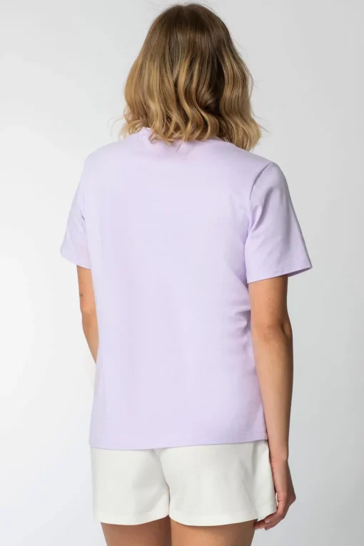 T-shirt z nadrukiem z przodu - wrzosowy