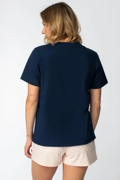 T-shirt z nadrukiem z przodu - granatowy