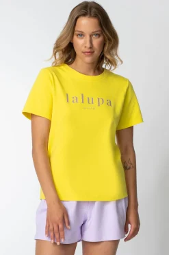 T-shirt z nadrukiem z przodu - żółty