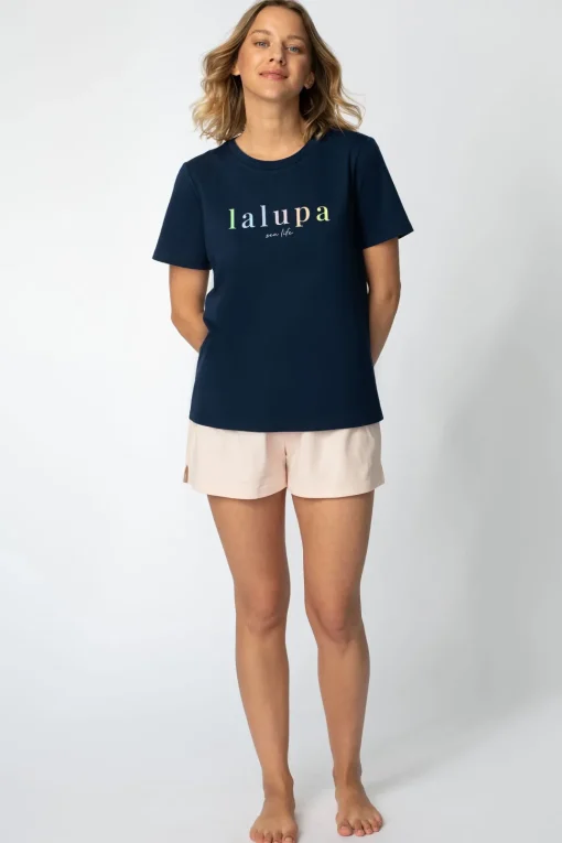 T-shirt z nadrukiem z przodu - granatowy