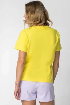 T-shirt z nadrukiem z przodu - żółty