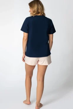 T-shirt z nadrukiem z przodu - granatowy