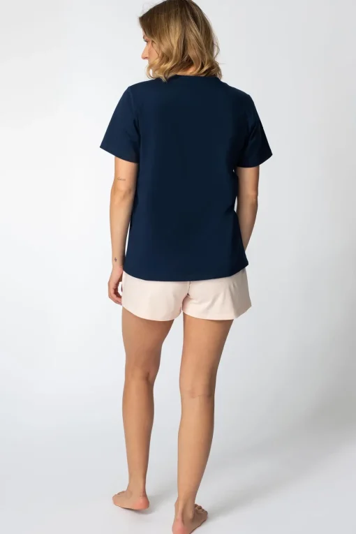 T-shirt z nadrukiem z przodu - granatowy