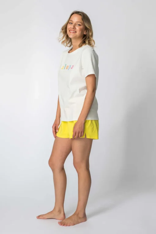 T-shirt z nadrukiem z przodu - ecru