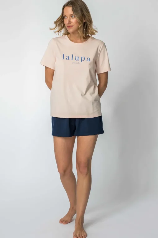 T-shirt z nadrukiem z przodu - brzoskwiniowy