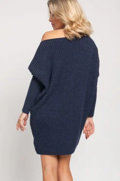 Tunika oversize odsłaniająca ramiona - jeansowa