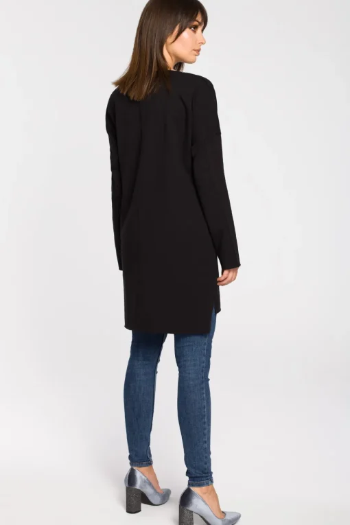 Tunika oversize z przeszyciami - czarna
