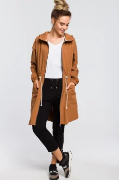Wygodna bluza typu parka - karmelowa
