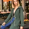 Wygodna bluza typu parka - militarno-zielona