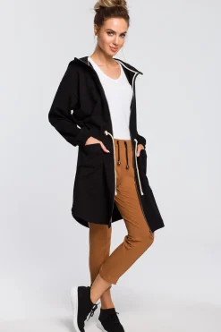 Wygodna bluza typu parka - czarna