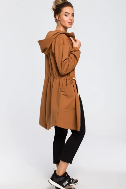 Wygodna bluza typu parka - karmelowa