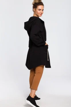 Wygodna bluza typu parka - czarna