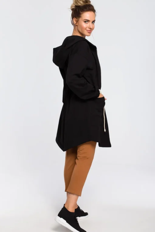 Wygodna bluza typu parka - czarna