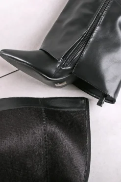 Wysokie buty na cienkim obcasie Maleeka - czarne