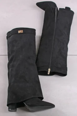 Wysokie buty na grubym obcasie Jacinta - czarne