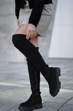 Wysokie buty za kolano - czarne