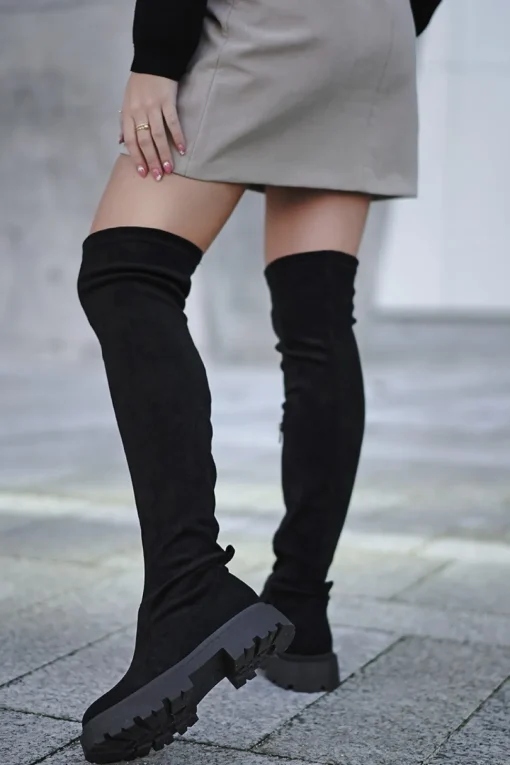 Wysokie buty za kolano - czarne