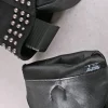 Zamszowe wysokie buty z ćwiekami Allie - czarne